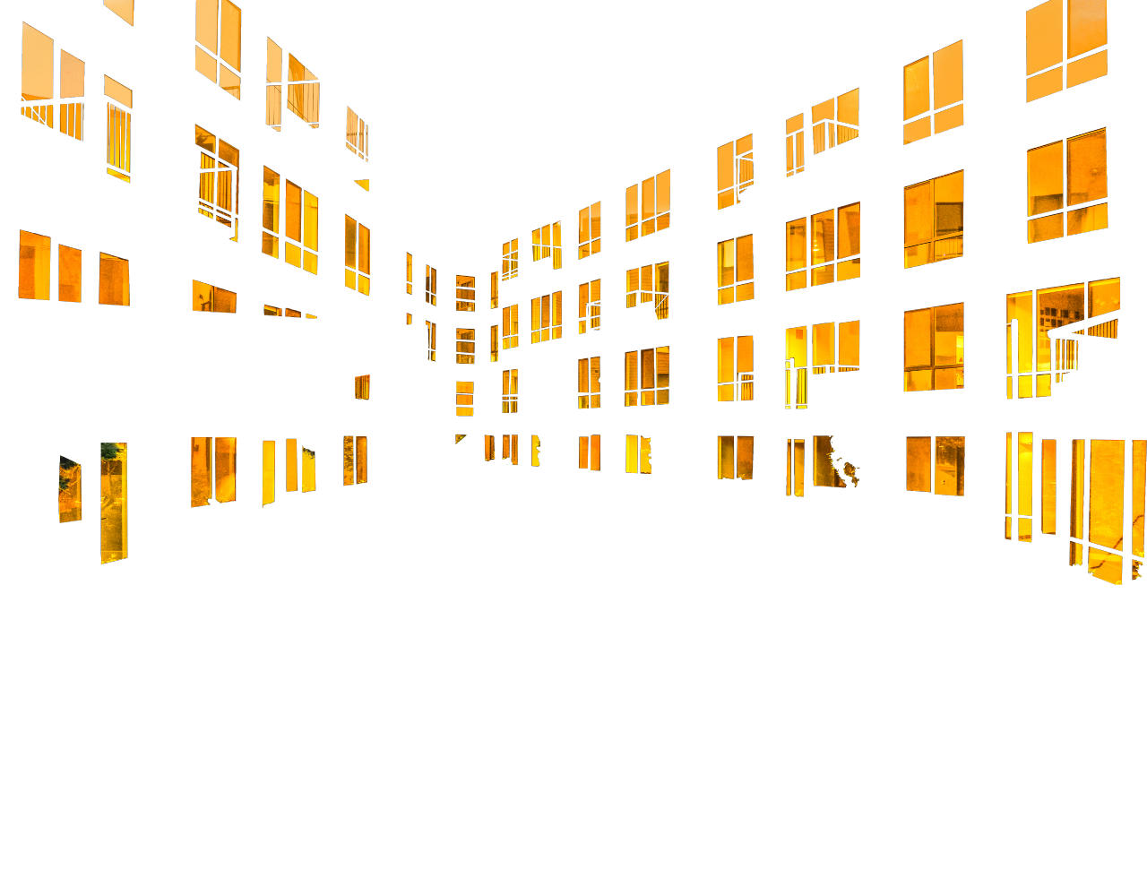 Eastrail Flats — courtyard at night with lighting