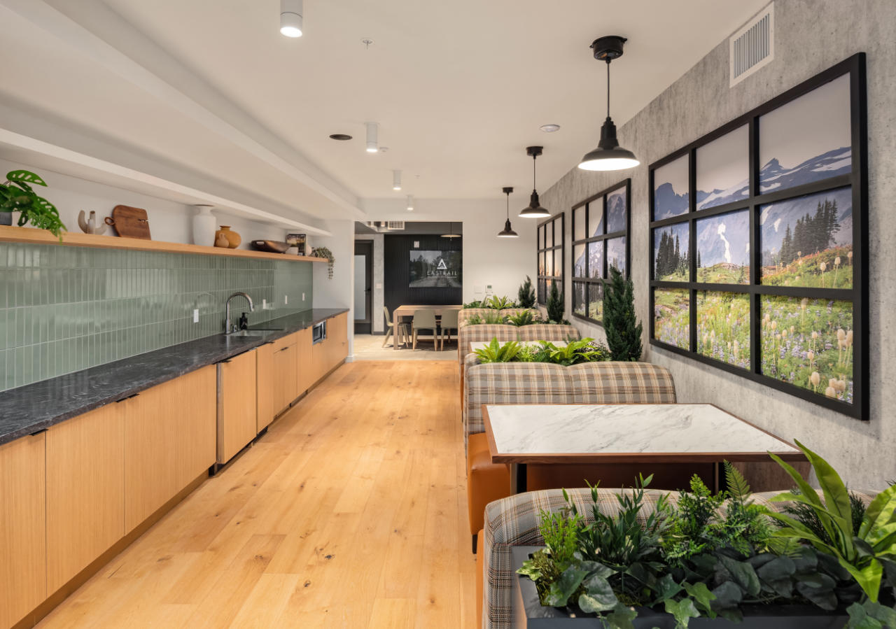 Eastrail Flats — community kitchen amenity